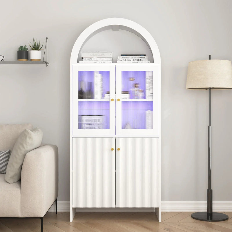 Modern Tech Inspired Dome Cabinet With LED Lighting by HouseOfZazla