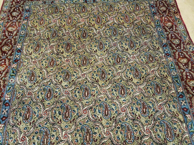 4' X 7' Handmade Turkish Wool Rug Paisley Hand Knotted Flowers One Of A Kind by Jewel Rugs