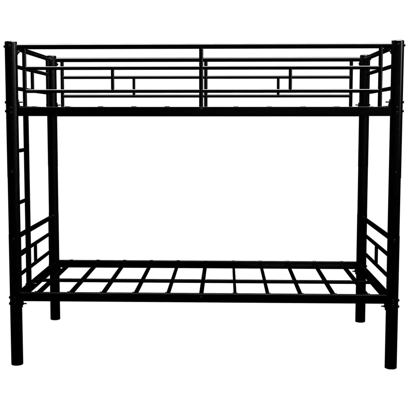 Metal Bunk Bed For Kids, Convertible Bedframe With Ladders & Guardrail by HouseOfZazla