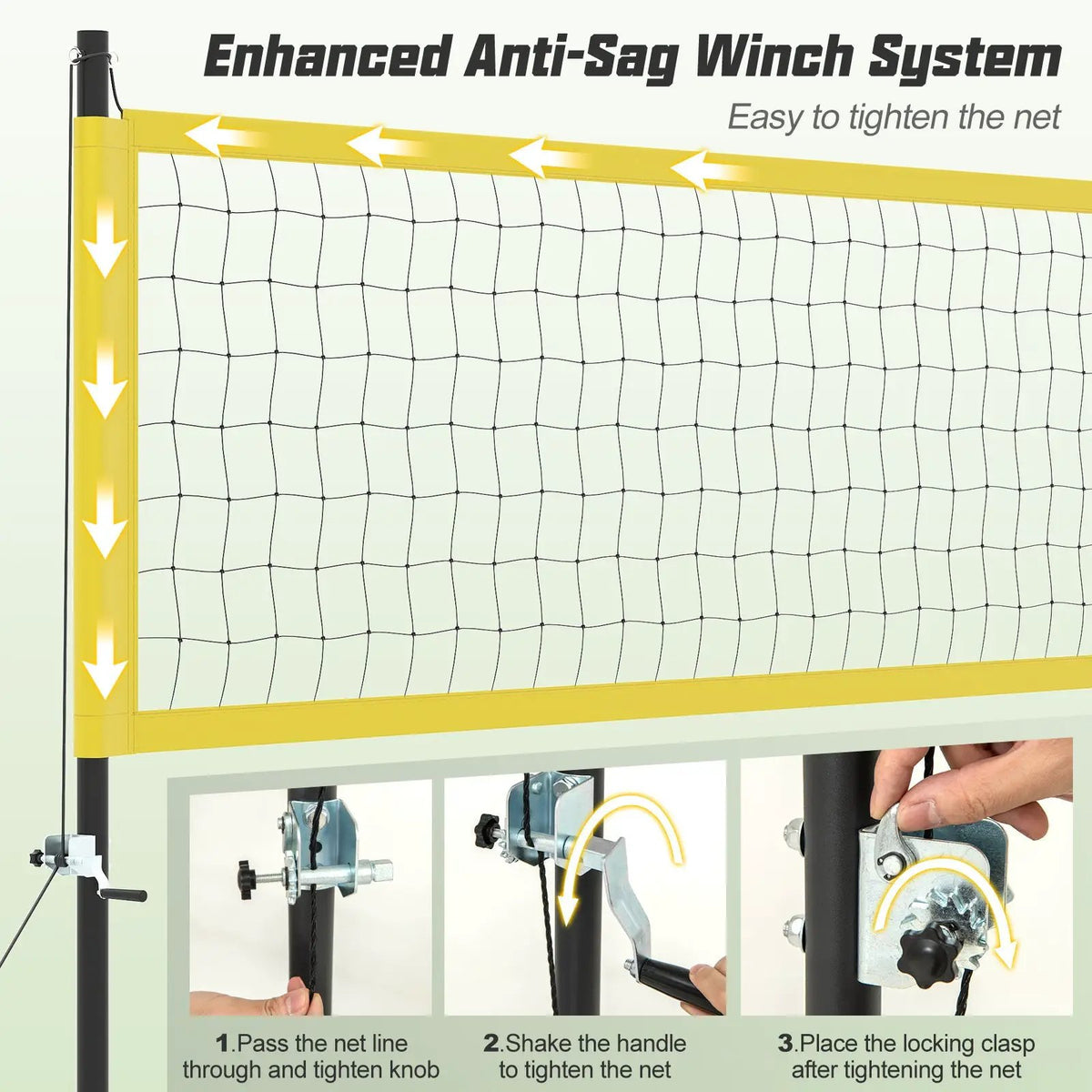 Portable Outdoor Volleyball Net Set Heavy-Duty Volleyball Net System, photo 12 of 16