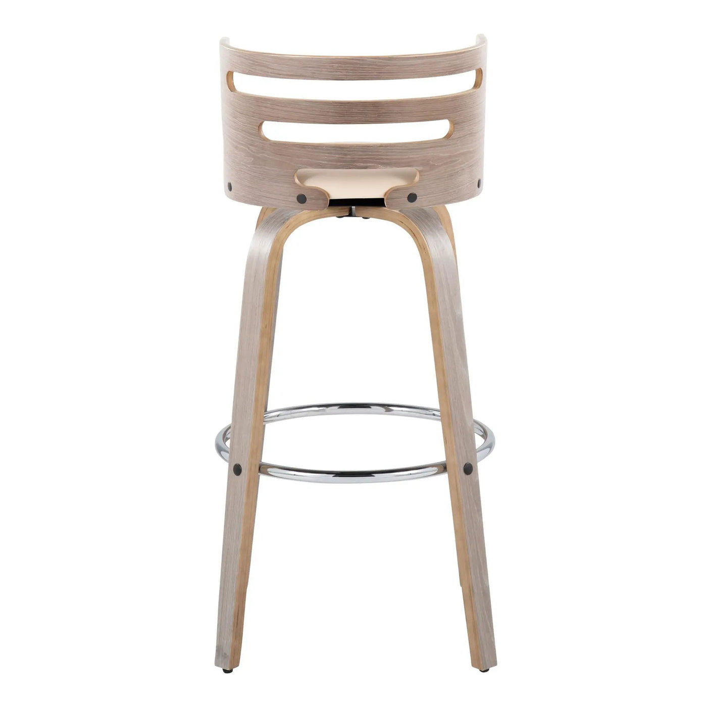 Cosini - Mid Century Modern Fixed Height, Barstool With Swivel With Round Footrest (Set of 2) by HouseOfZazla