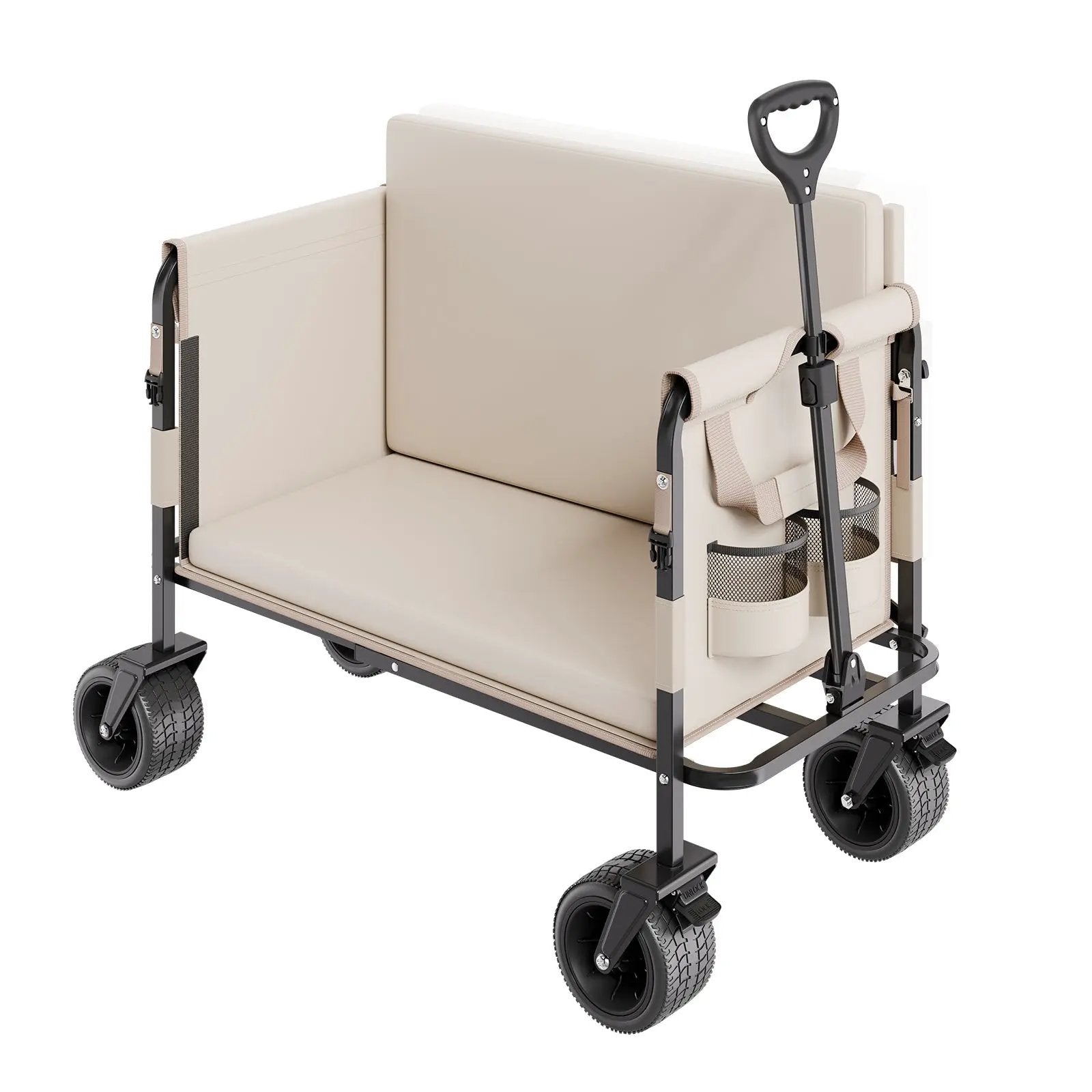 Foldable Wagon Cart Converts to Bench 550lb Load & 220L Utility Wagon for Camp by HouseOfZazla