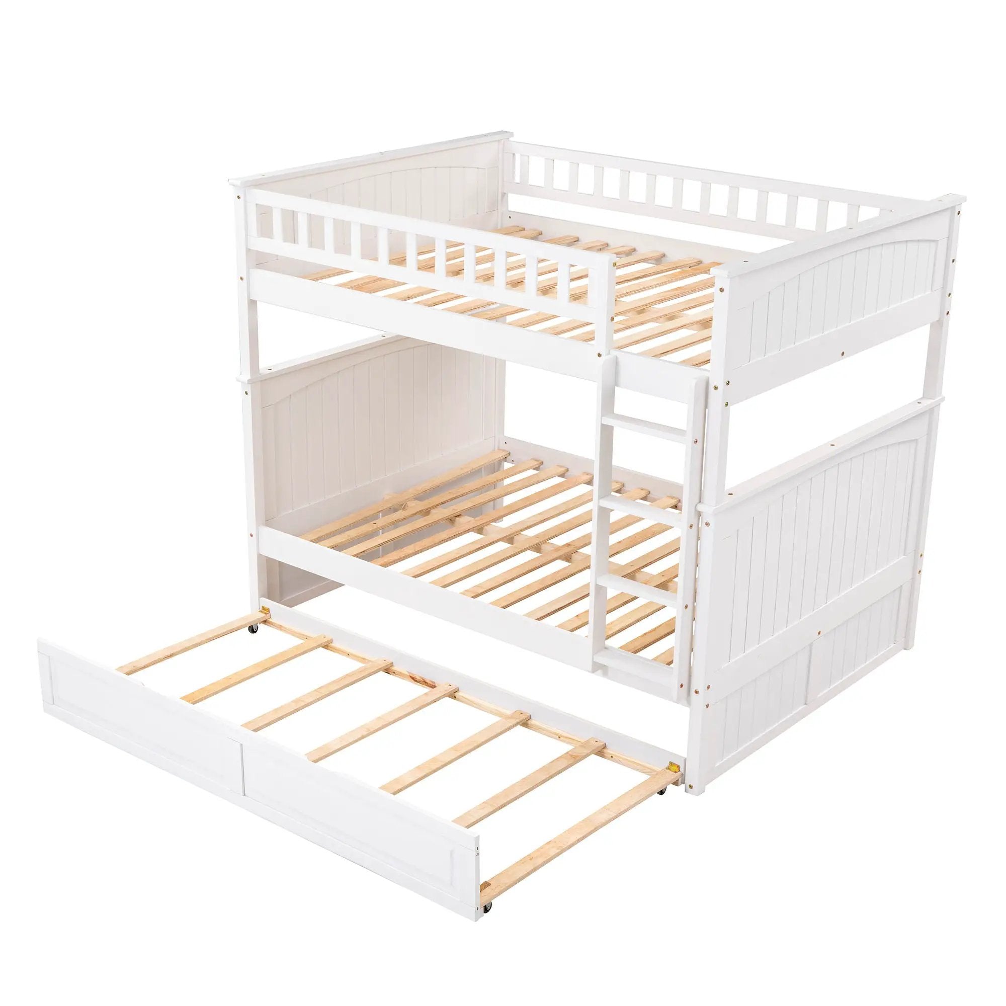 Bunk Bed With Twin Size Trundle, Guardrails by Unique Piece Furniture