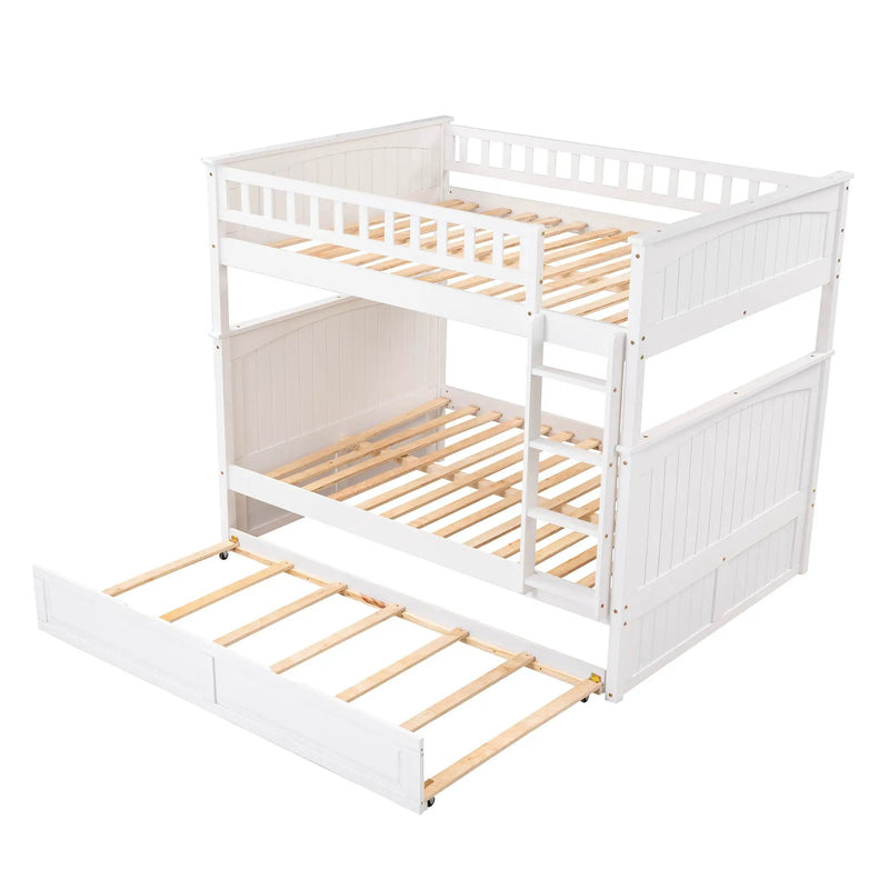 Bunk Bed With Twin Size Trundle, Guardrails by Unique Piece Furniture