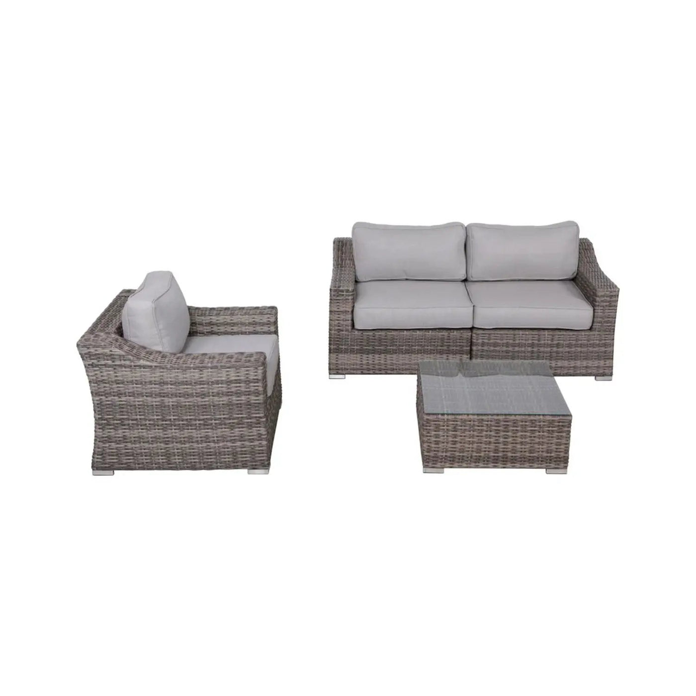 Outdoor Wicker Conversation Set With Cushions, All Weather by HouseOfZazla