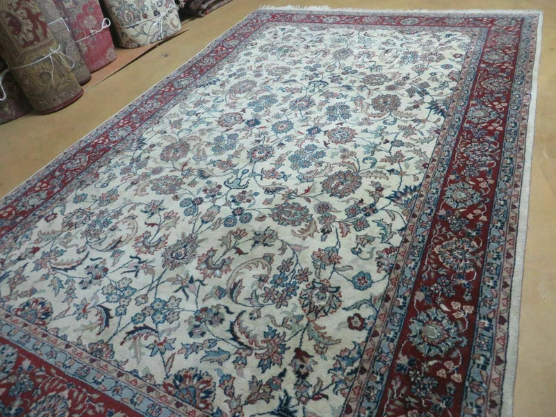 6' X 9' Vintage Handmade Fine Chinese Floral Oriental Wool Rug Carpet Beige by Jewel Rugs