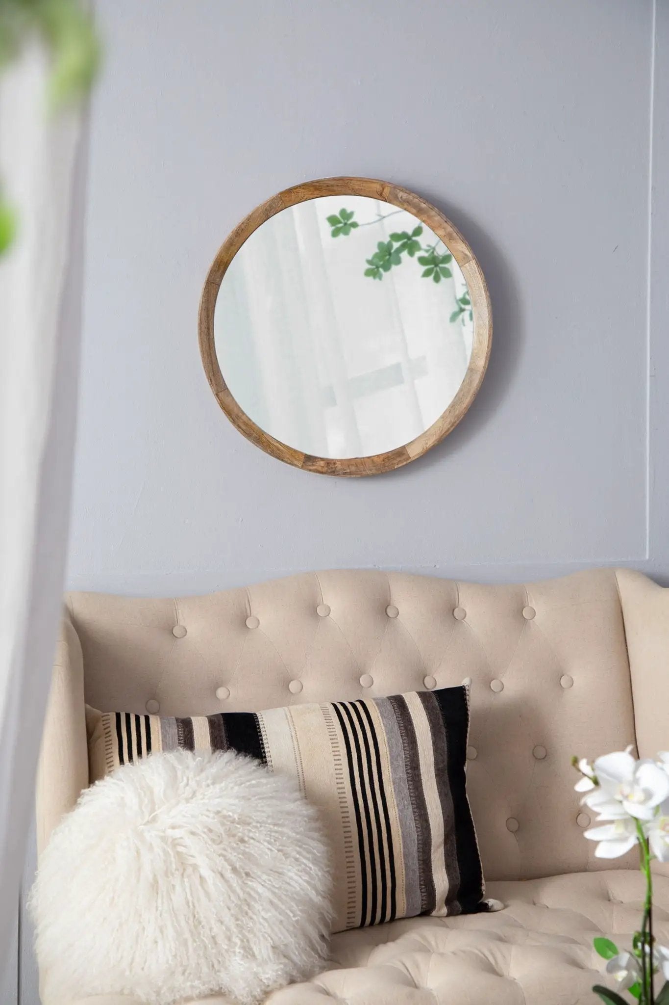 Transitional Decor Style Wall Mirror Decor With Frame For Bathroom by Unique Piece Furniture