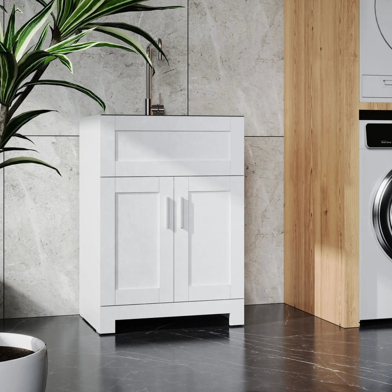 Paint Free Laundry Tub Cabinet With Stainless Steel Combo (Update) by HouseOfZazla