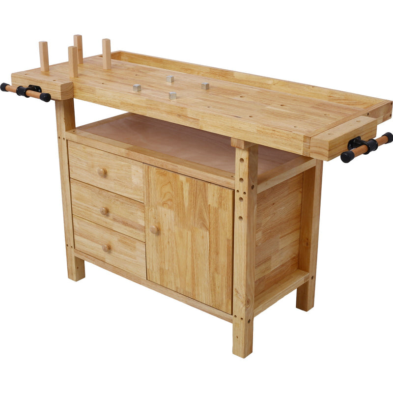 Wood Workbench For Garage Workshop And Home - Natural by HouseOfZazla