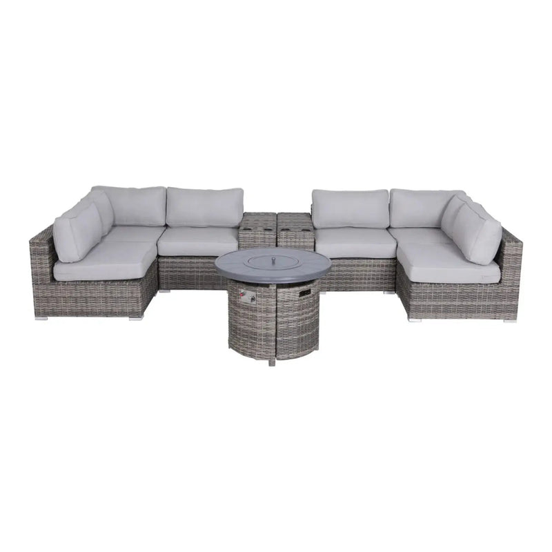 Wicker Outdoor Lounge Set With Cushions And Fire Pit by Unique Piece Furniture