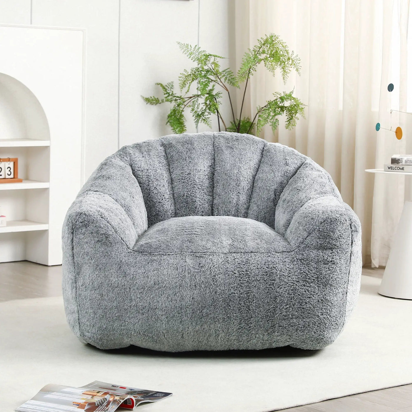 Beanbag Chair, Beanbag Sofa Chair With Armrests Stuffed High Density Foam by Unique Piece Furniture