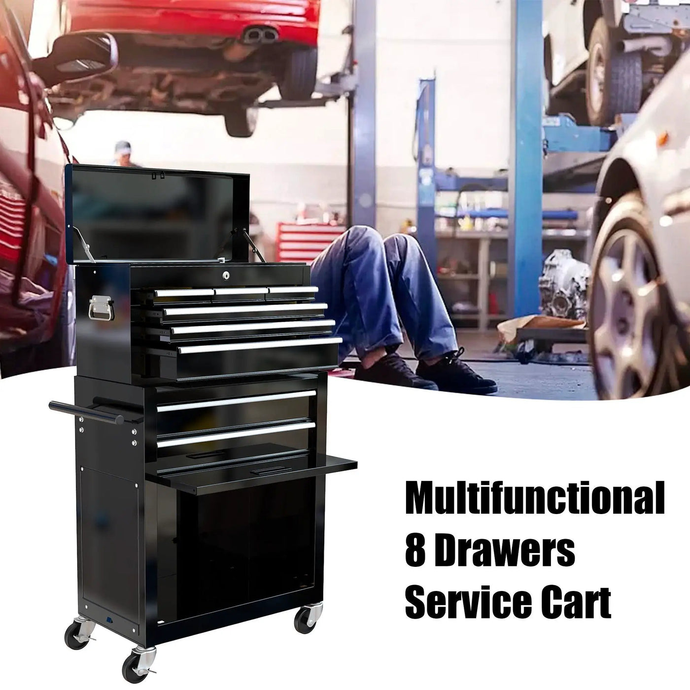 High Capacity Rolling Tool Chest With Wheels And Drawers, Storage Cabinet by HouseOfZazla