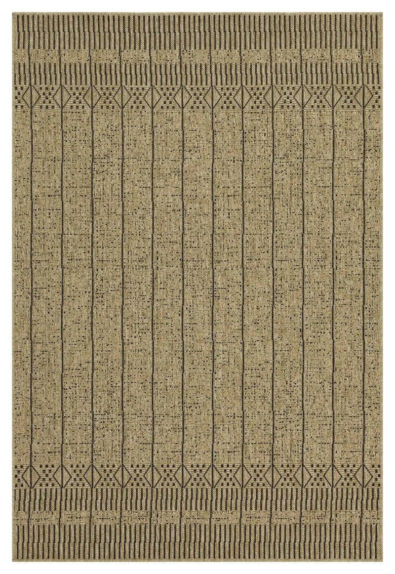 Earth - 5'3" X 7'3" Indoor, Outdoor Area Rug - Jute / Black by HouseOfZazla