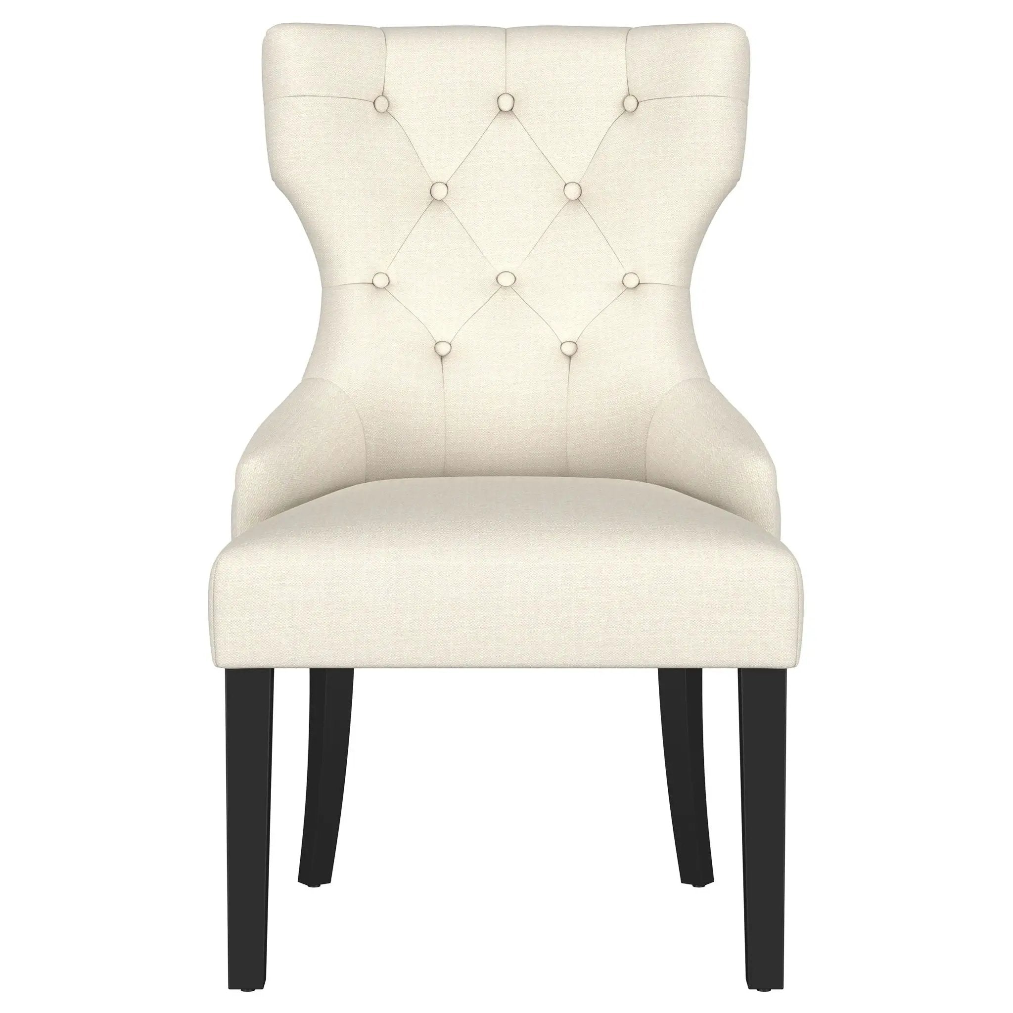 Baney Fabric Upholstered Dining Side Chair Cream and Black by Unique Piece Furniture