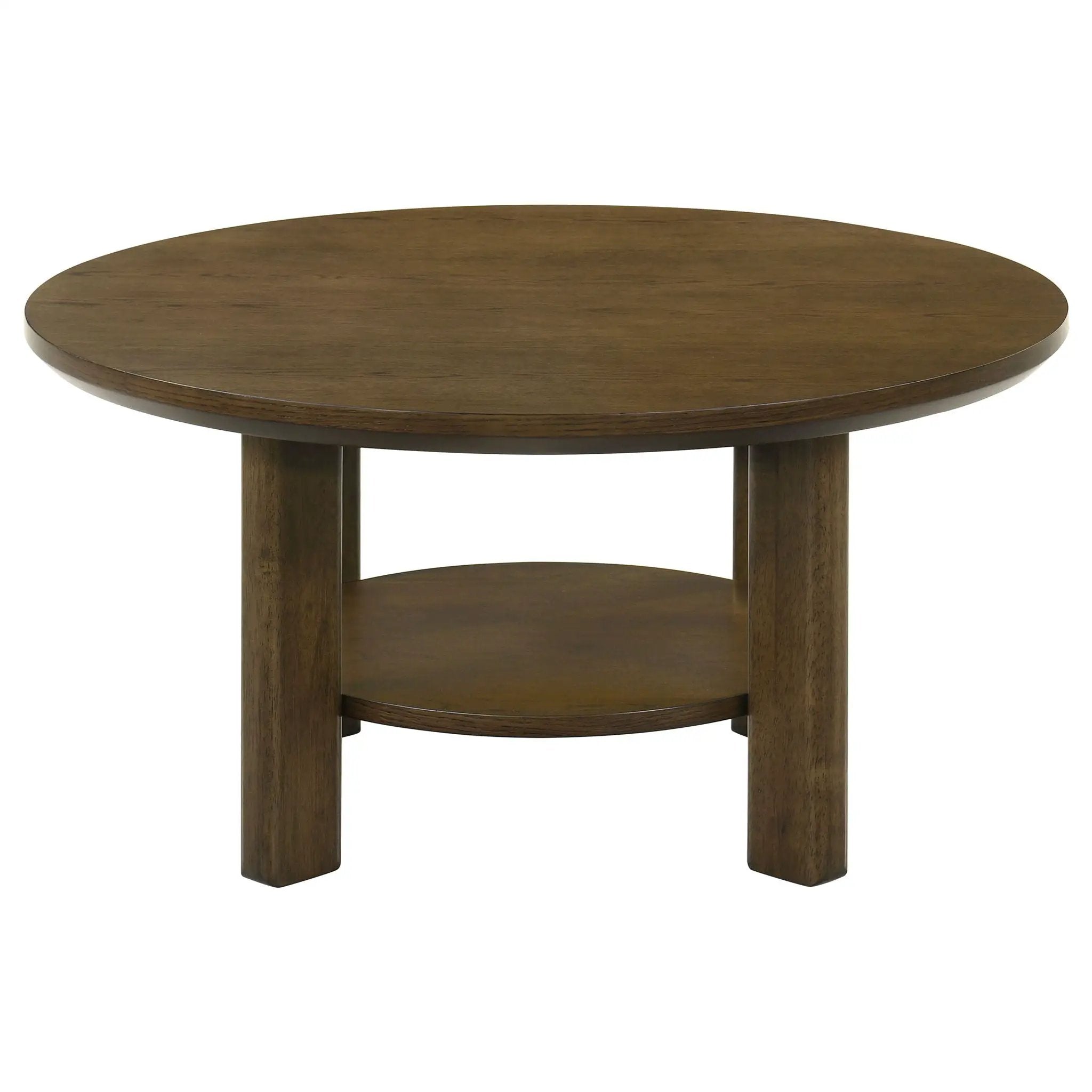Ottowa 35-inch Round Wood Cocktail Coffee Table Brown by Unique Piece Furniture