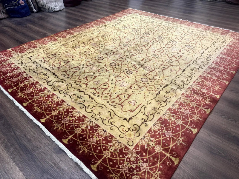 Pak Persian Rug 8x10, Allover Pattern, Gold-Tan, Fine 200 KPSI by Jewel Rugs