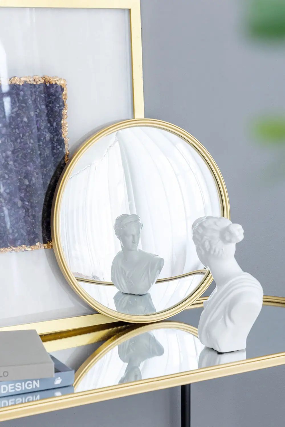 Round Mirror, Circle Mirror With Iron Frame For Living Room Bedroom Vanity Entryway Hallway by Unique Piece Furniture