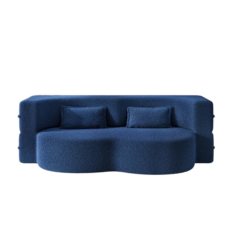 Modern Floor Sleeper Sofa Bed With 2 Pillows, Convertible Twin Size Folding Mattress For Living Room by HouseOfZazla