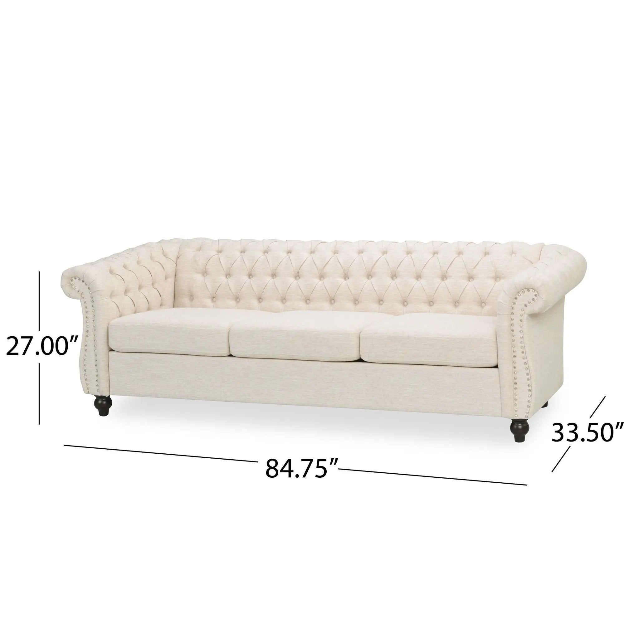 Chesterfield Style 3 Seater Sofa With Deep Button Tufting by HouseOfZazla