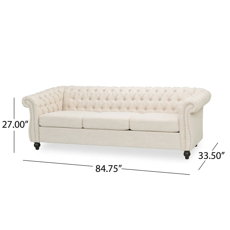 Chesterfield Style 3 Seater Sofa With Deep Button Tufting by HouseOfZazla
