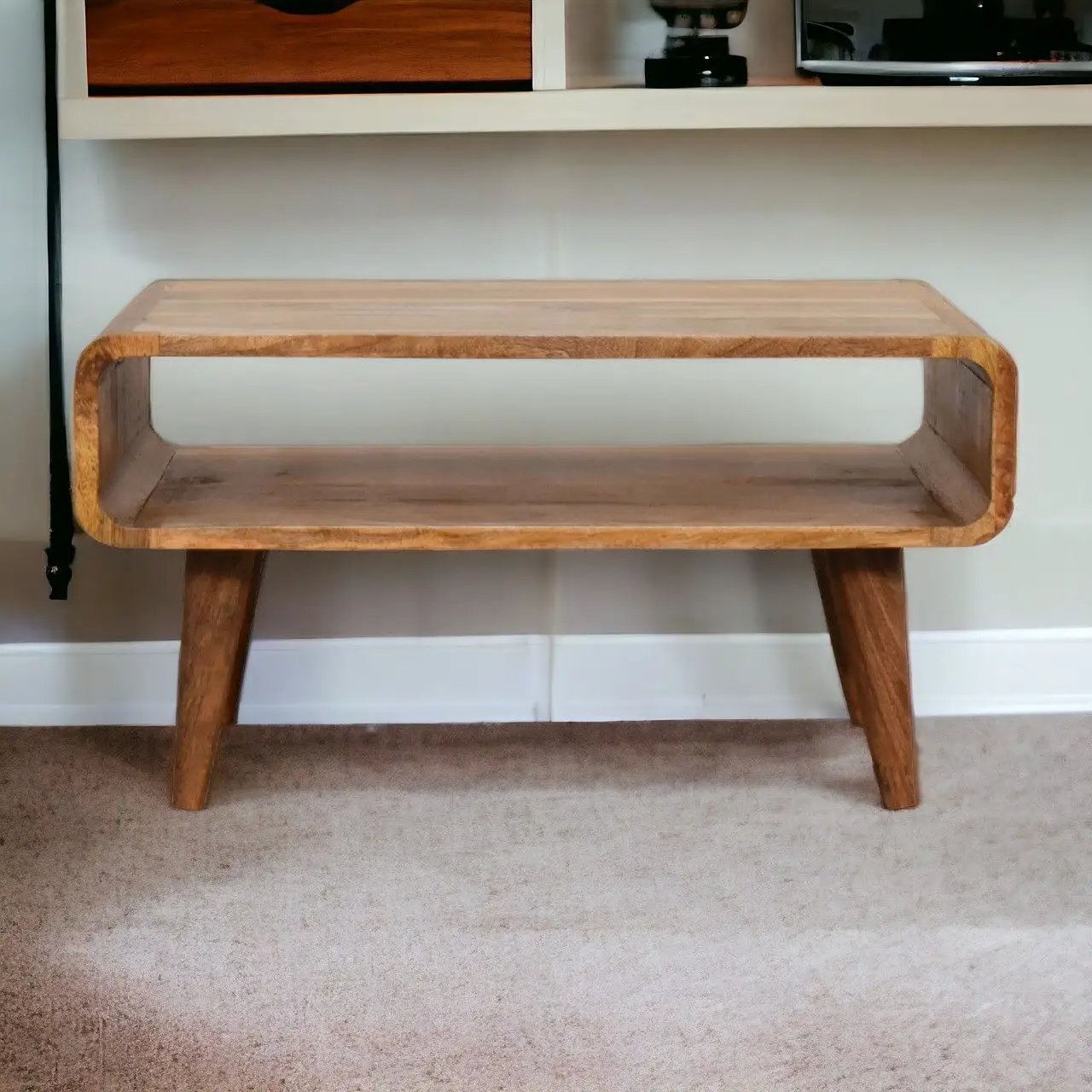 Solid Wood Open Media Unit by Unique Piece Furniture