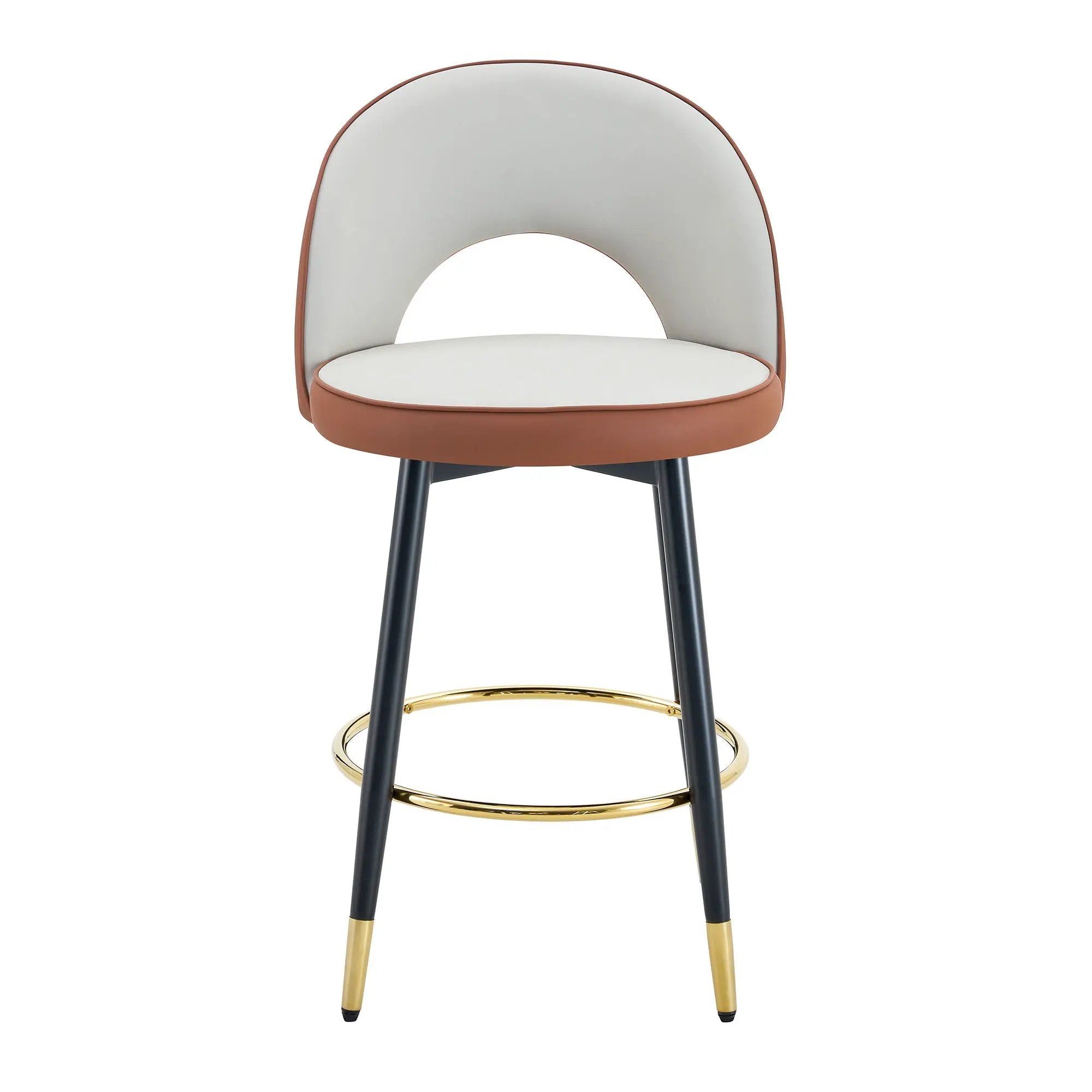 Upholstered Rotatable Bar Chair With Metal Legs For Dining Room by Unique Piece Furniture