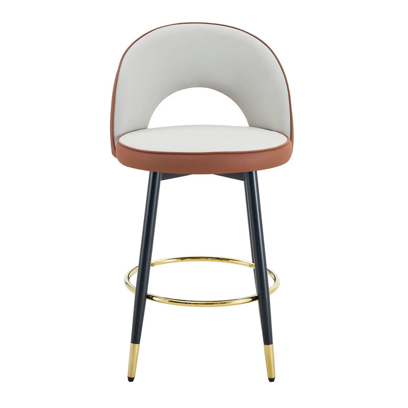 Upholstered Rotatable Bar Chair With Metal Legs For Dining Room by Unique Piece Furniture