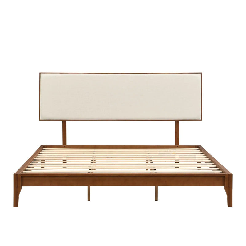King Size Solid Dry Bamboo Wood 12" Platform Bed With Adjustable Bamboo Headboard - Brown by Unique Piece Furniture