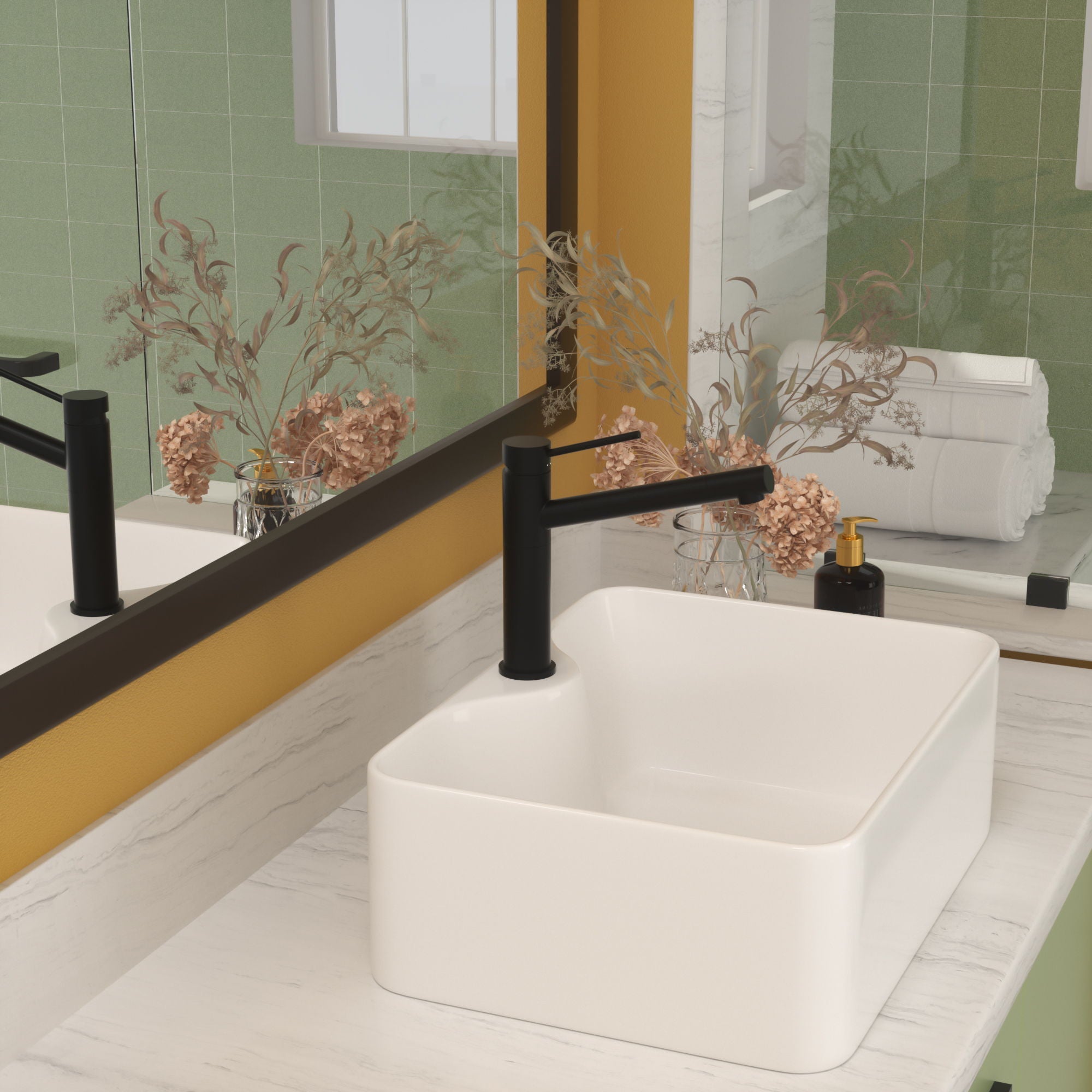 Modern Ceramic Rectangular Vessel Bathroom Sink With Sleek Design by HouseOfZazla