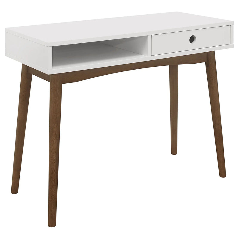 1 Drawer Writing Desk, Compact Size For Home Office - White by HouseOfZazla