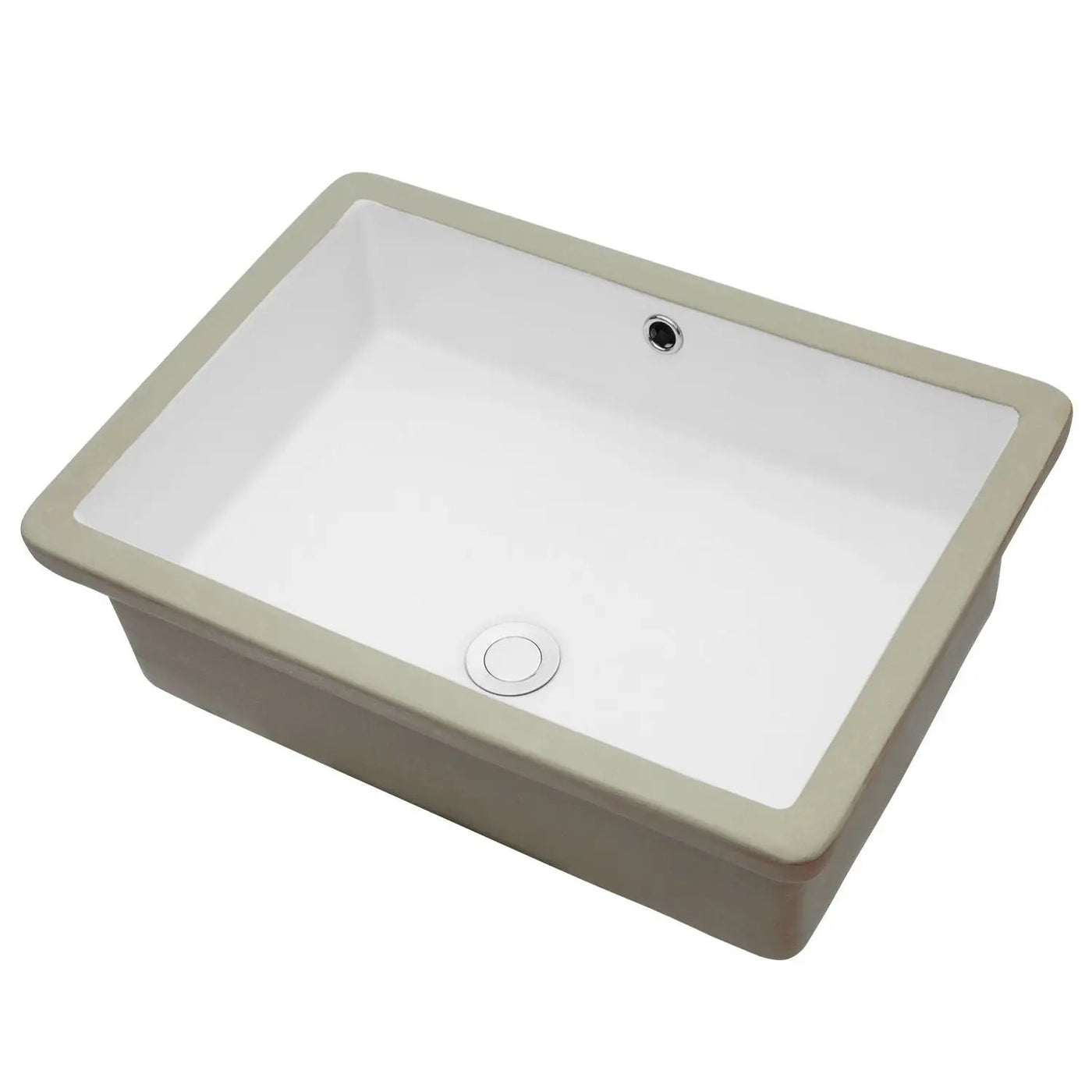 Modern Ceramic Rectangular Undermount Bathroom Sink With Overflow by HouseOfZazla