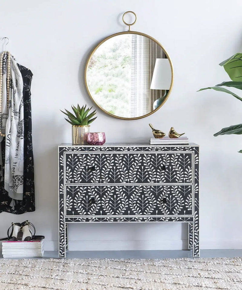 Circle Wall Mirror With Iron Frame, Accent Mirror For Living Room by HouseOfZazla