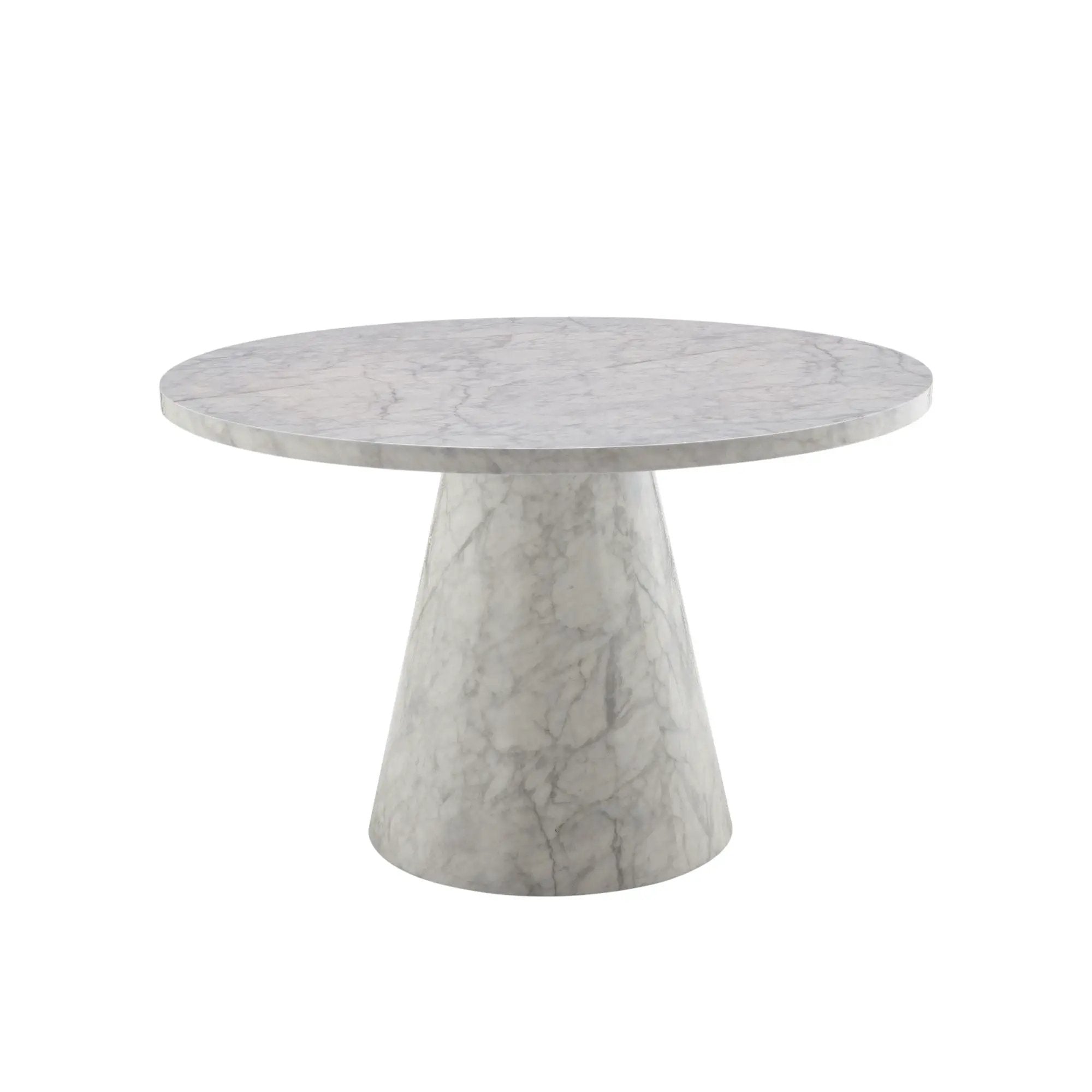 Kacey - Natural Engineered Stone Round Dining Table - Stone Gray by Unique Piece Furniture