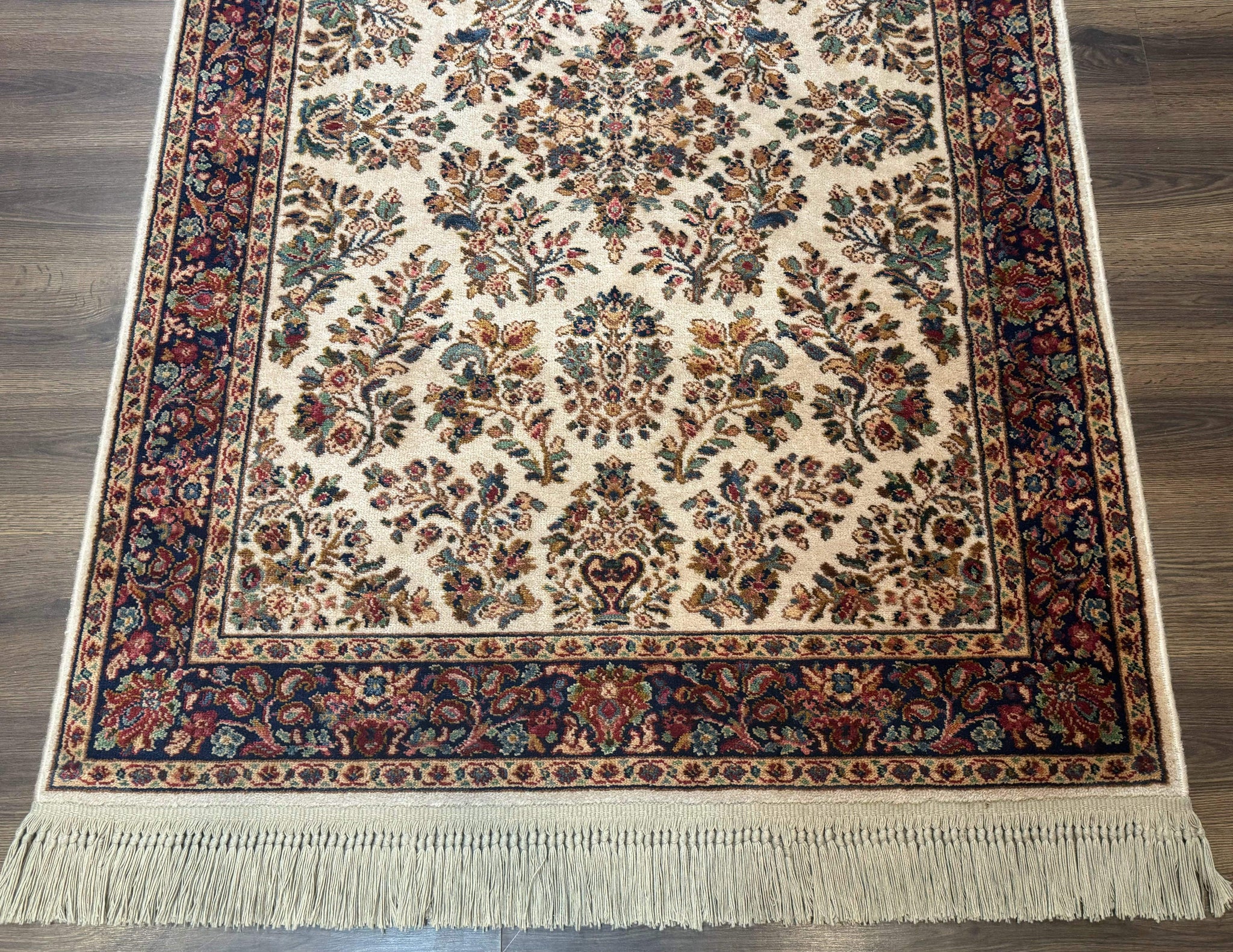 4x6 Karastan Rug Ivory Sarouk #760, Wool Vintage Original 700 Series by Jewel Rugs