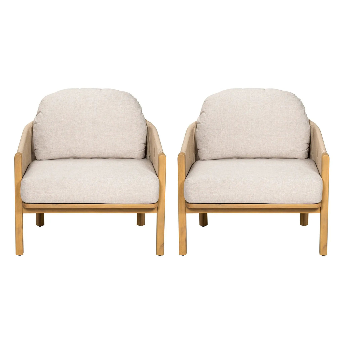Grotta Outdoor Wood Club Chair Set of 2 by HouseOfZazla