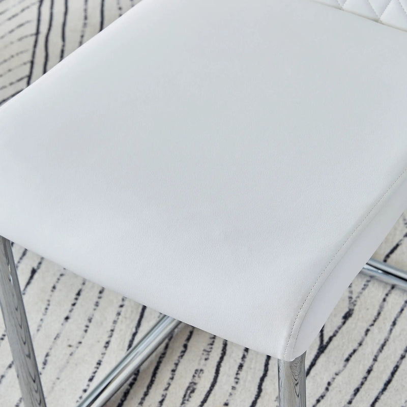 Modern Dining Chairs With Padded Seat, Metal Legs