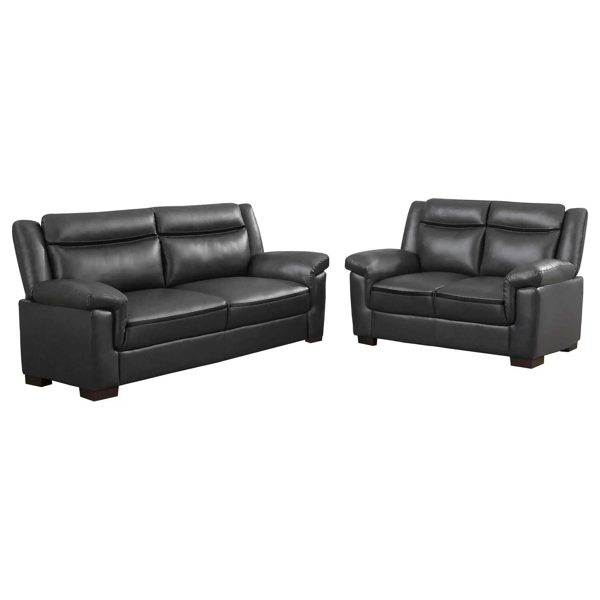 Arabella 2-piece Upholstered Padded Arm Sofa Set Grey by Unique Piece Furniture