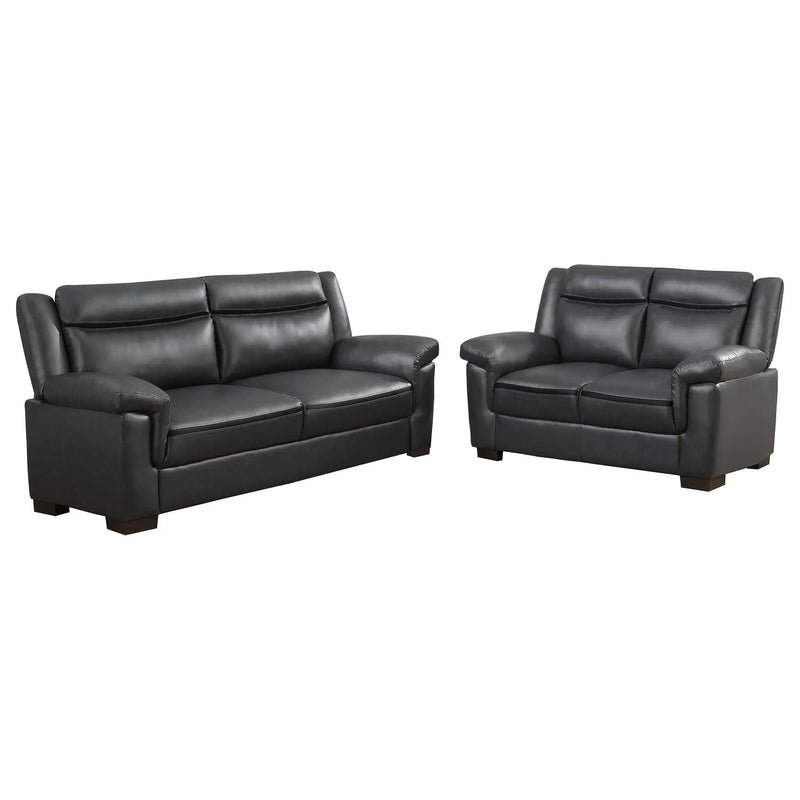 Arabella 2-piece Upholstered Padded Arm Sofa Set Grey by Unique Piece Furniture