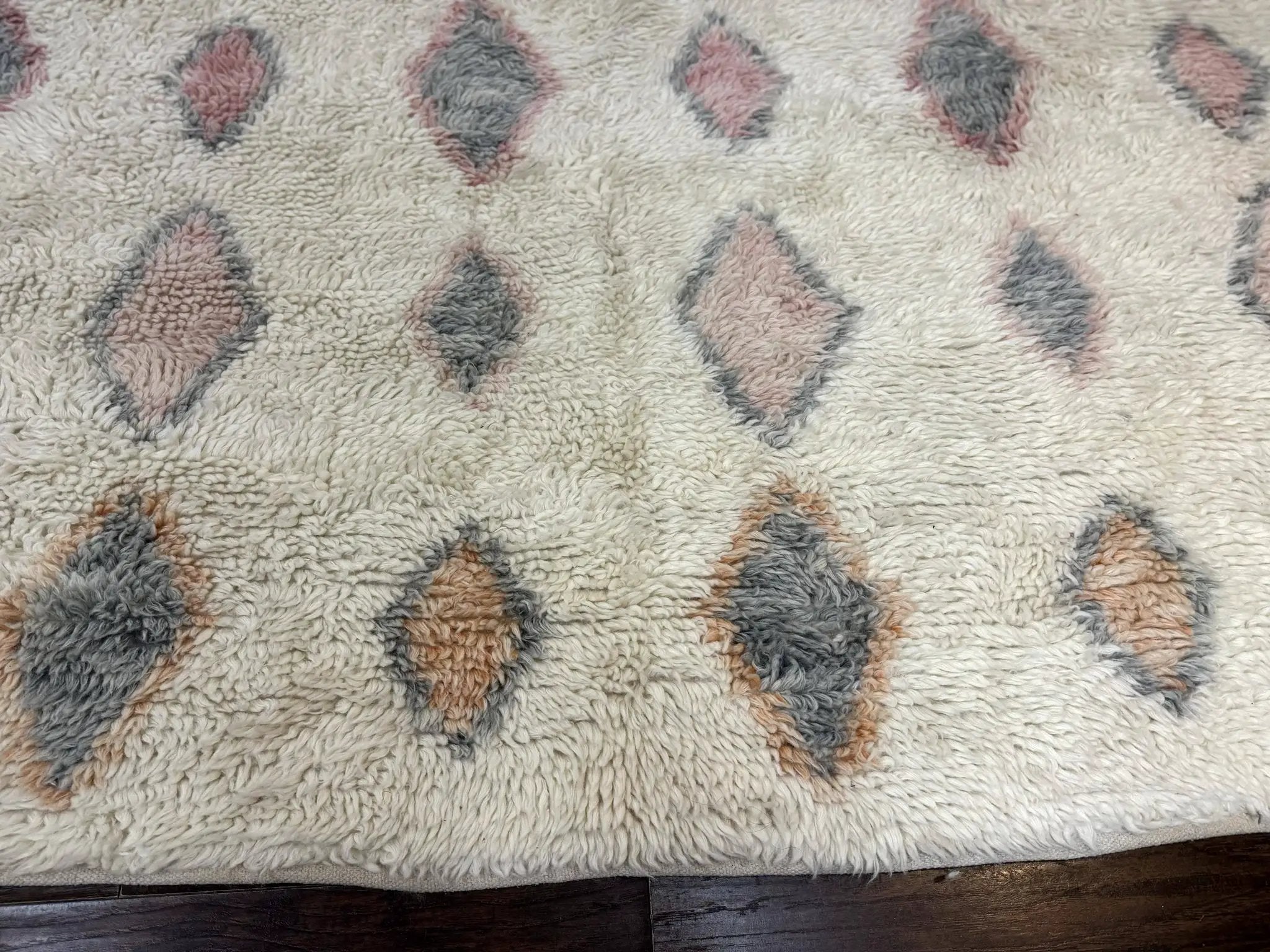 Large Modern Contemporary Indian Shag Rug 11x14, Ivory, Handmade Wool Carpet by Jewel Rugs