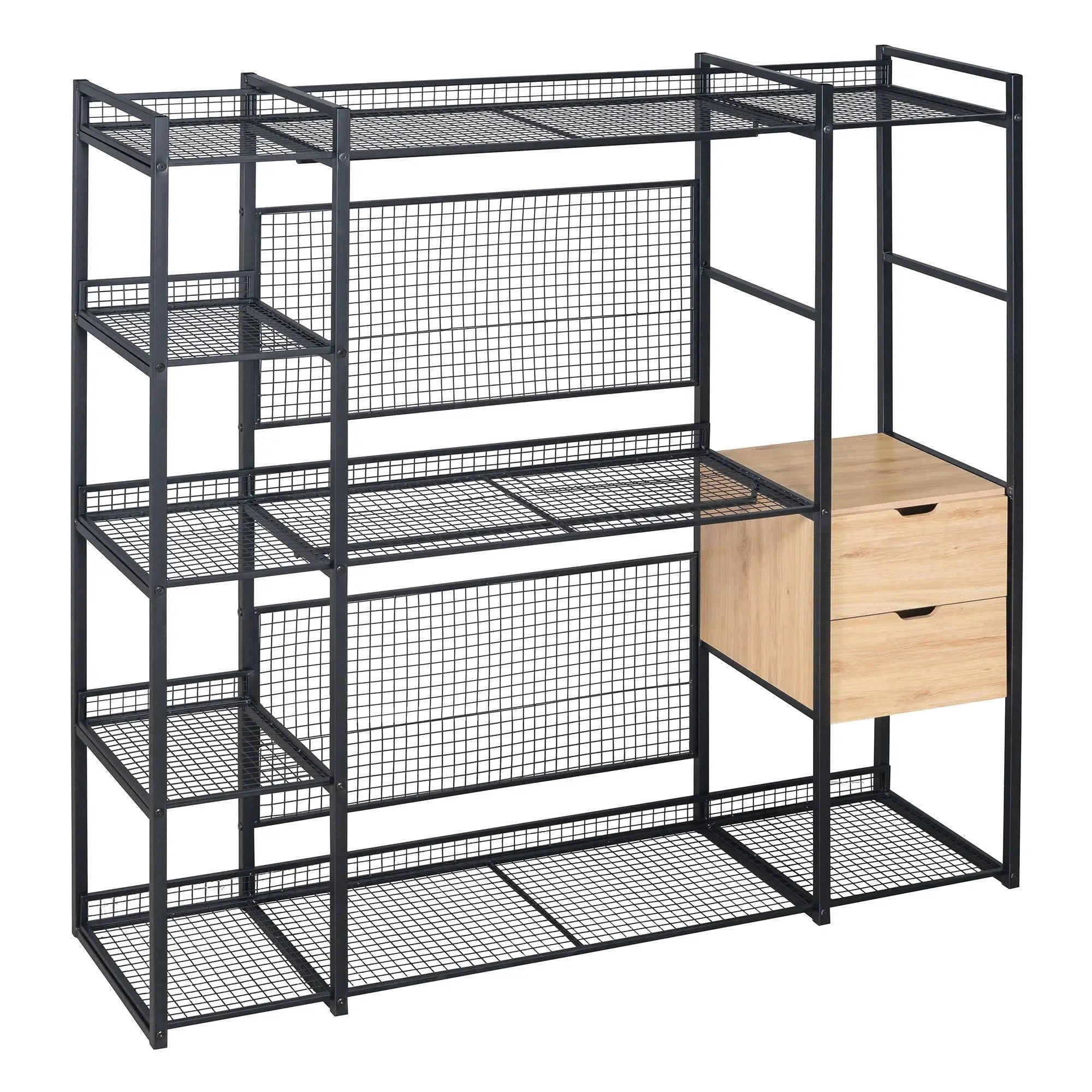 Open Style Wardrobe With Hanging Rails, Shelves And Drawers by HouseOfZazla
