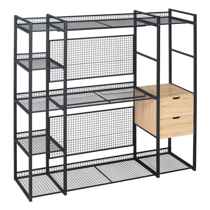 Open Style Wardrobe With Hanging Rails, Shelves And Drawers by HouseOfZazla