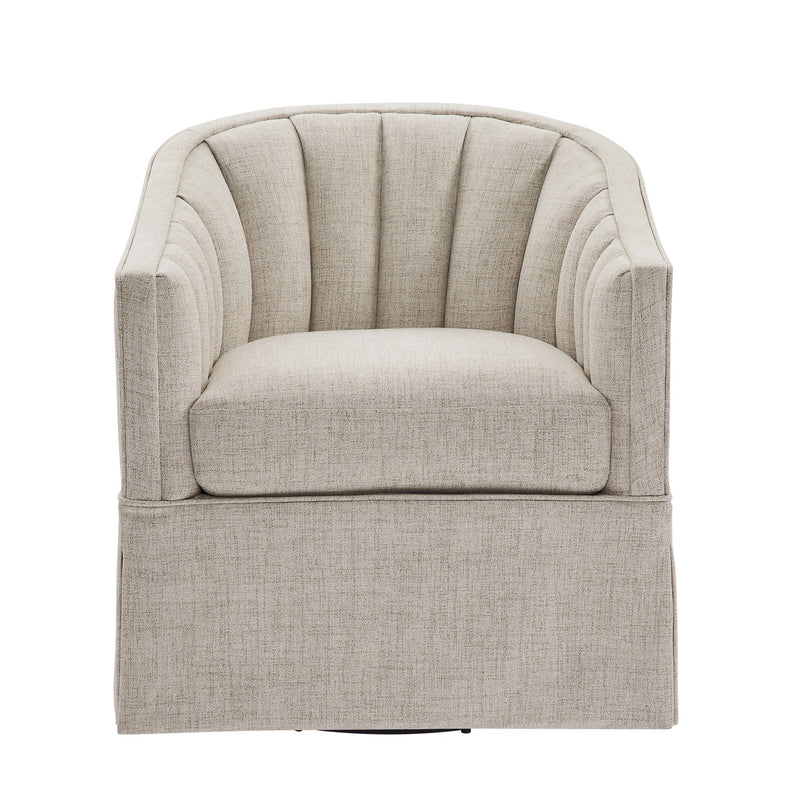 Solitude - Skirted Swivel Accent Chair With Hemp Like by HouseOfZazla
