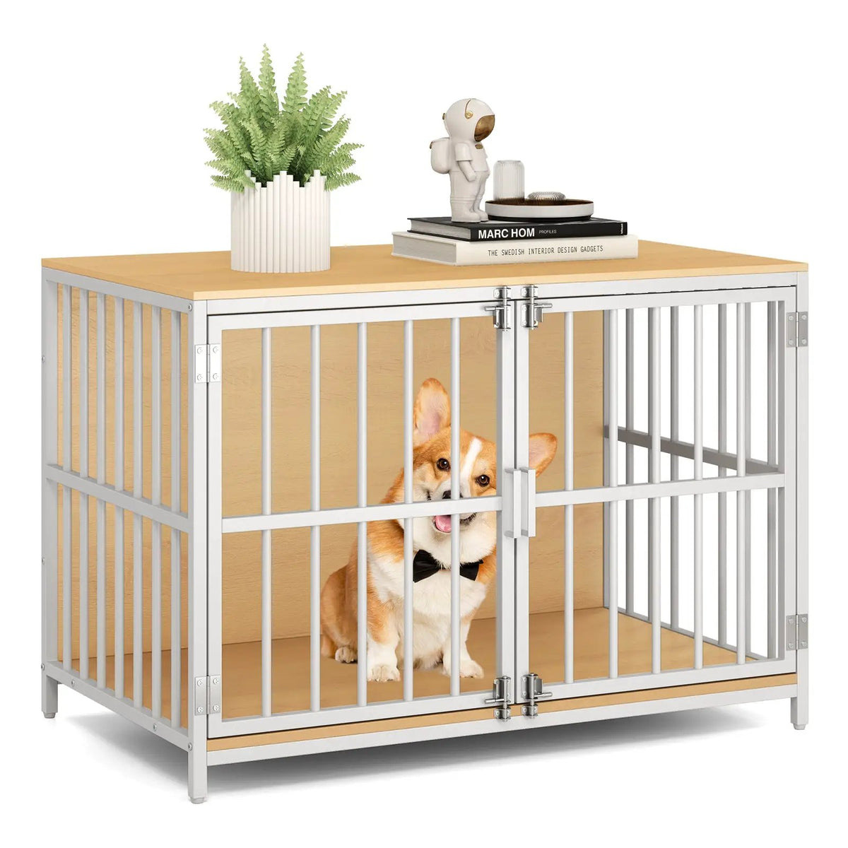 40 Inch Dog Crate Furniture Dog Kennel with Dual Lockable Double Doors, photo 8 of 16