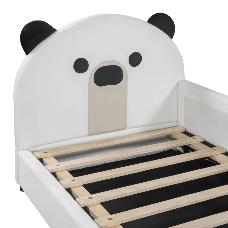 Upholstered Daybed With Bear Shaped Headboard, Hydraulic System And Breathable Fence by HouseOfZazla