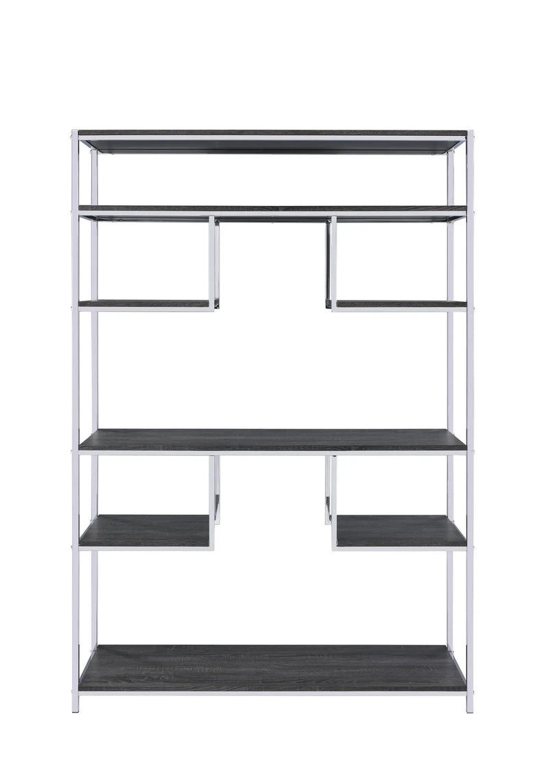 Vonara - Bookshelf - Chrome / Gray / Oak by Unique Piece Furniture