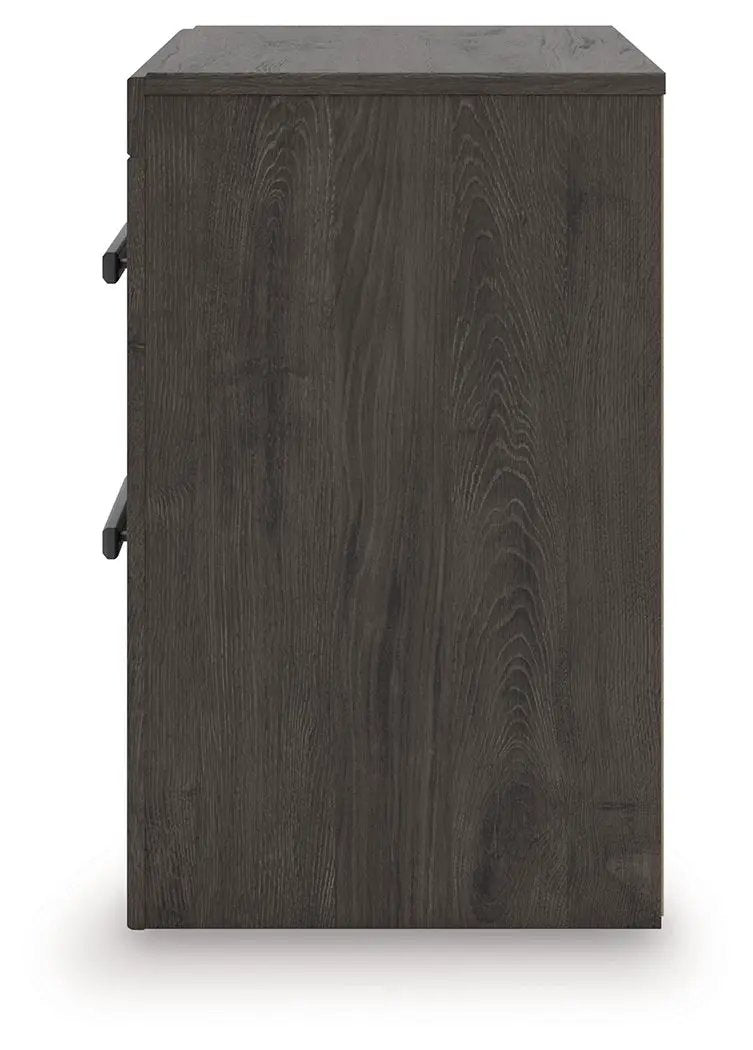 Prendonea - Two Drawer Night Stand - Charcoal by Unique Piece Furniture