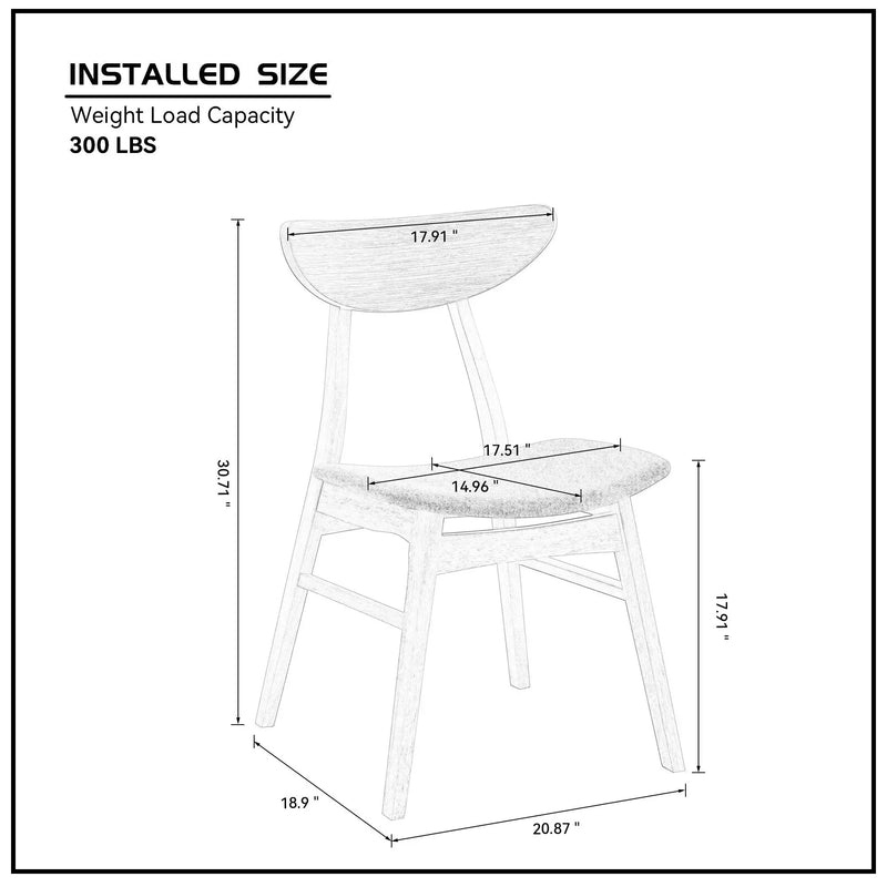 Wooden Dining Chairs Set of 2 by HouseOfZazla