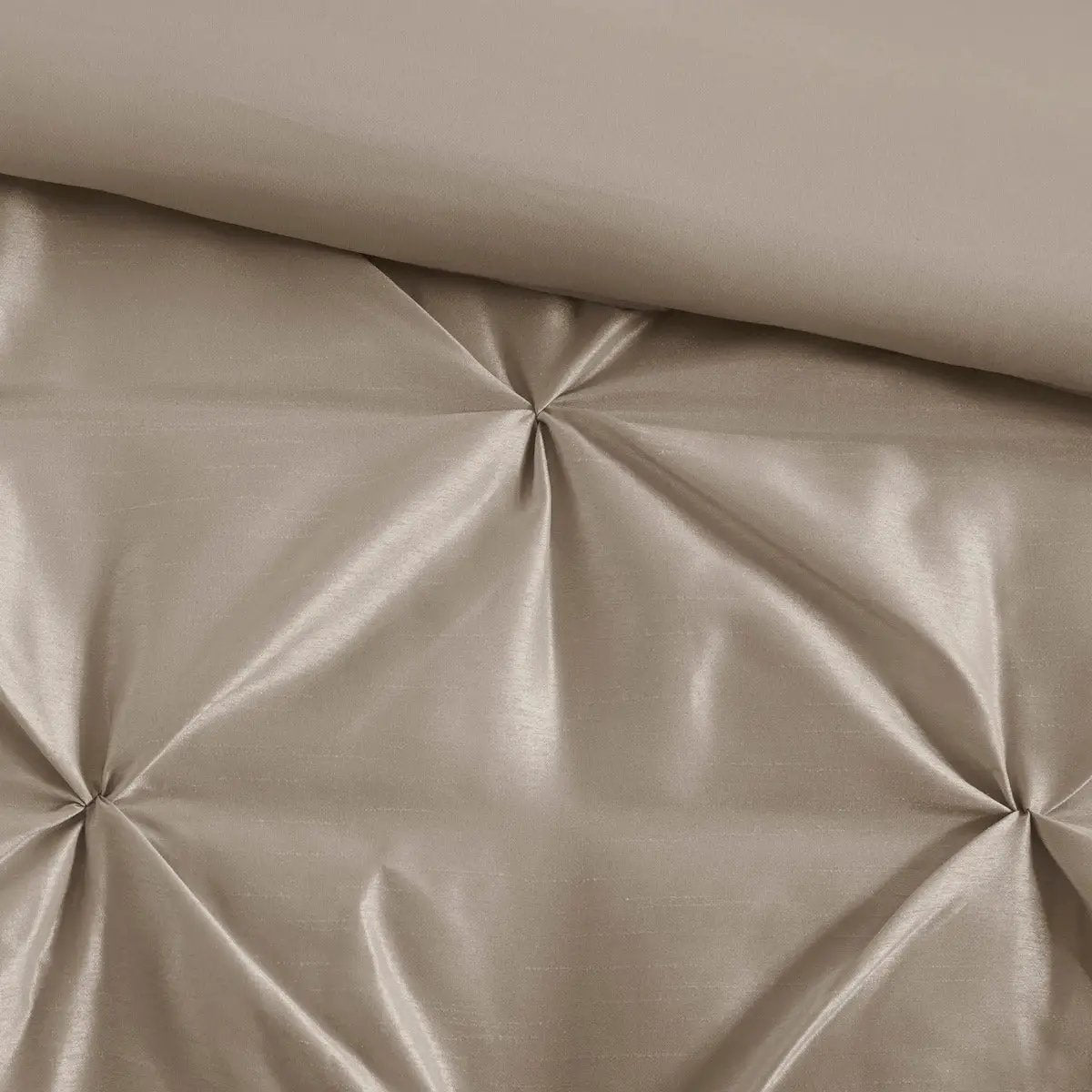7 Piece Tufted Comforter Set Taupe California King by HouseOfZazla