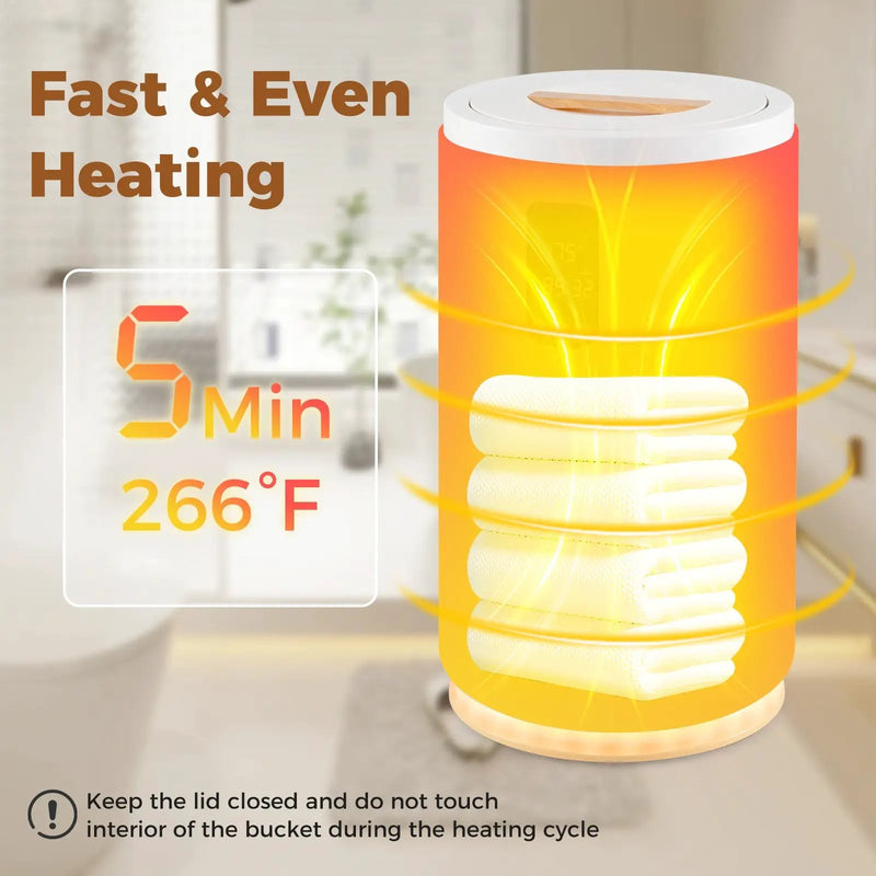 20L Hot Towel Warmer Bucket with 30/60/90 Min Heating Time-White by DirectDeals