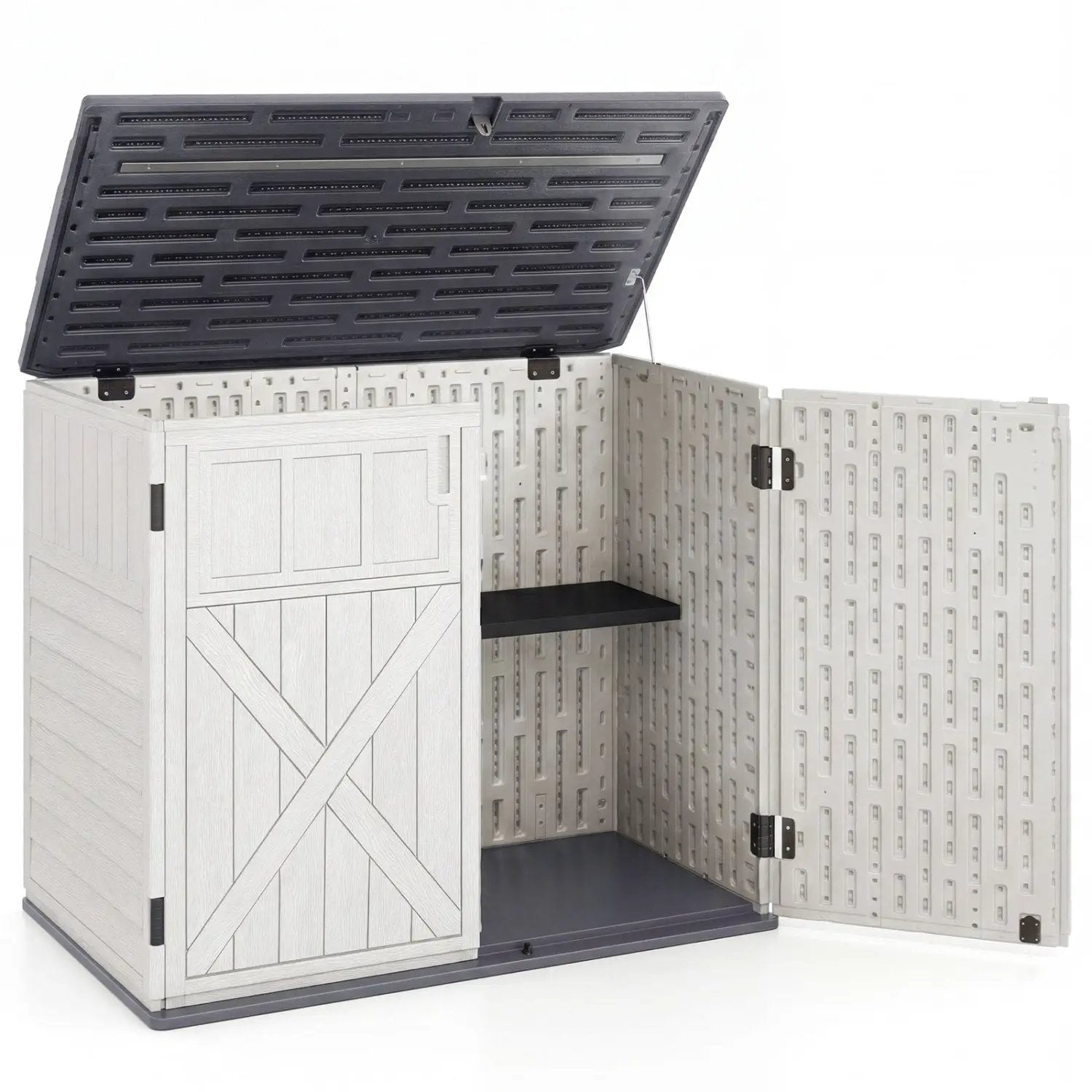 20 Cu.Ft Horizontal Resin Storage Shed with Adjustable Shelf by DirectDeals